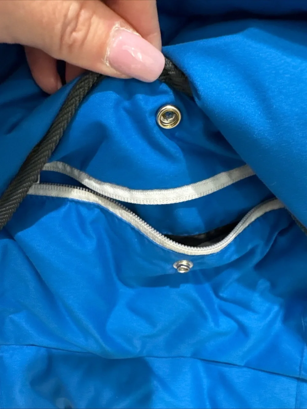 DC Shoes Mens Large Blue Down Snowboard Ski Jacket EXOTEX 5K Hooded Winter Coat
